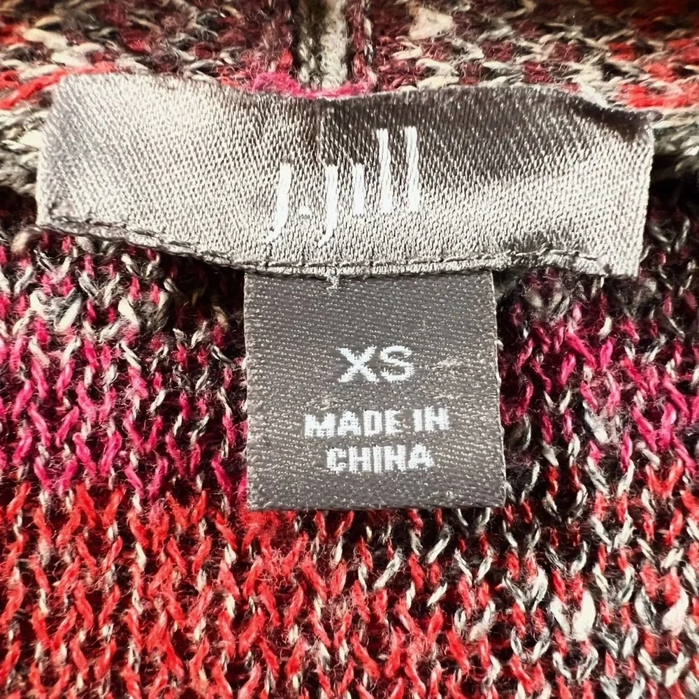 J. JILL Cardigan Womens X-Small Gray Southwestern Print 100% Cotton Open Sweater